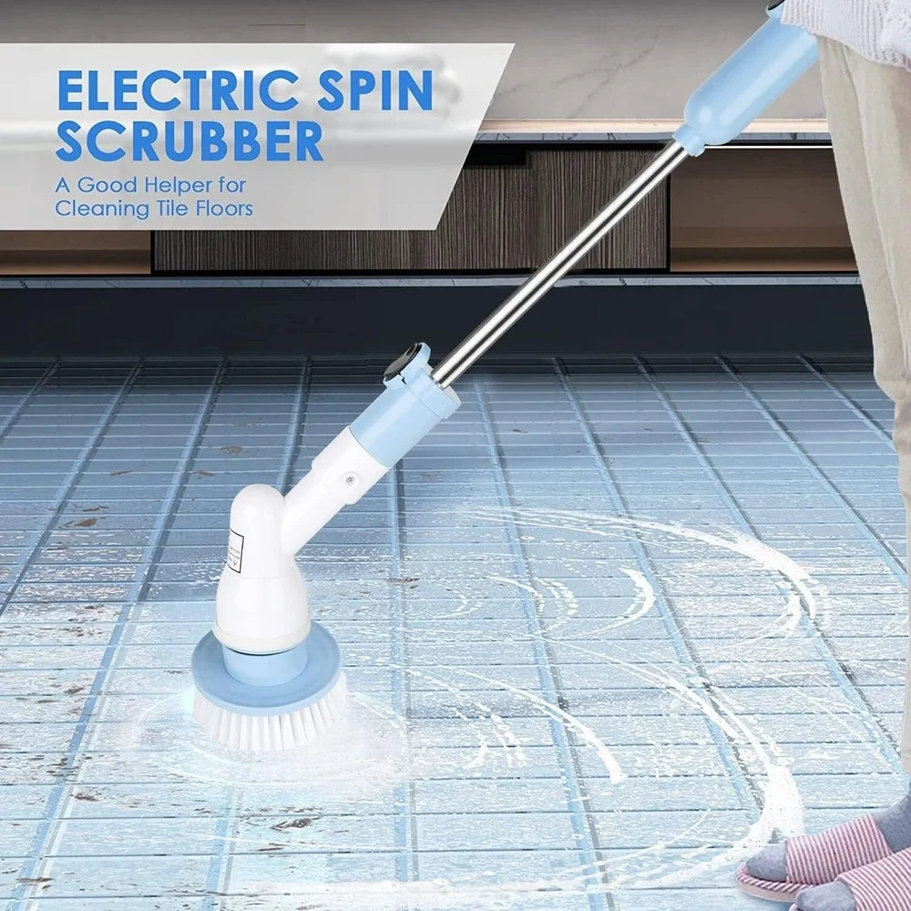 Home Essentials Cordless Electric Spin Scrubber 3 Brush Heads White